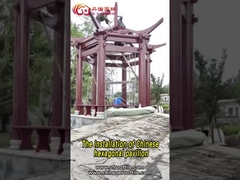 Павильон на открытом воздухе кабины двора китайский с противокоррозионной древесиной