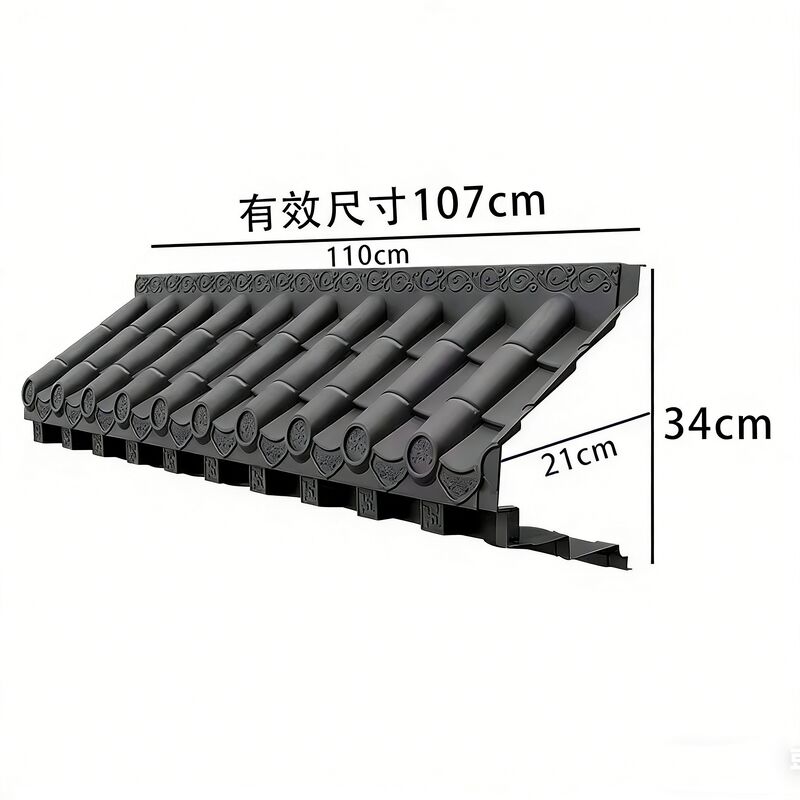 3D античная крыша с карнизом, азиатская китайская пластиковая черепица PP, прочная для чайного домика, нового строительного проекта