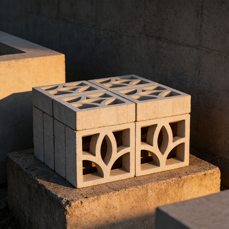 Минималистская линейная серия Белый бетонный экран Бризные блоки Цементный компонент Кирпич для современных фасадов