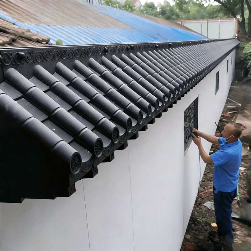 3D антикварные крыши с раковиной Азиатский китайский стиль пластиковые крыши плитки Простая установка