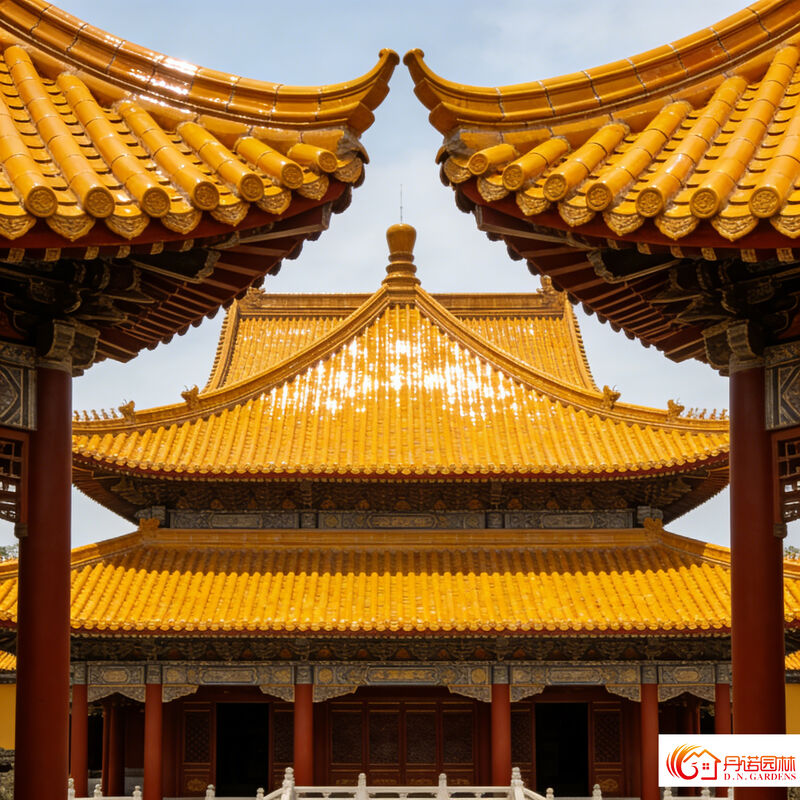 Строительный материал Древний стиль остекленные крышные плитки Золотые черепицы для здания храма монастыря