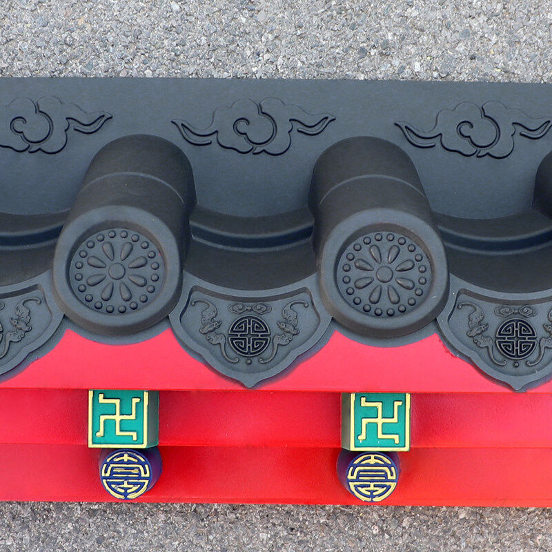 Chinese Style Polypropylene Plastic Roof Tiles Antique Looking for Facade & Eaves Decoration Lightweight & Weather Resistant