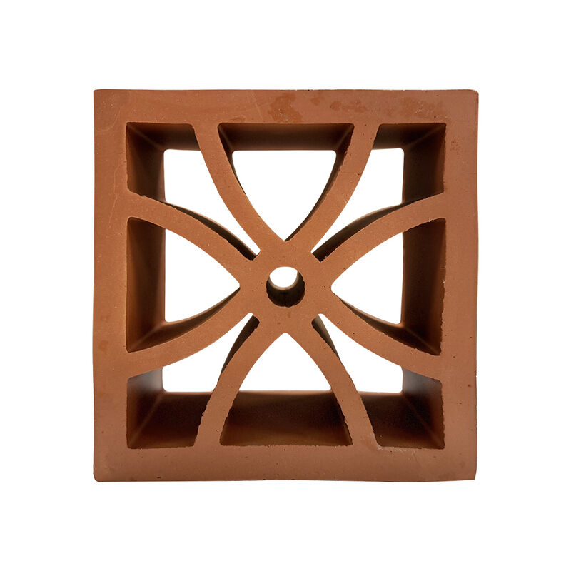 Natural Red Clay Wall Hollow Bricks Terracotta Breeze Blocks Decorative Garden Wall Screen Tiles Used for Wall Cladding