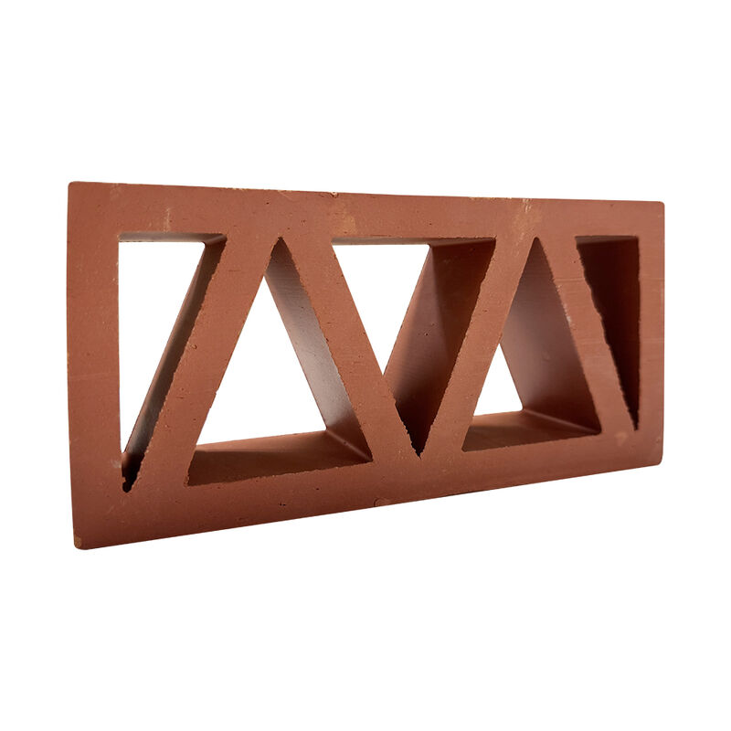 Decorative Terracotta Breeze Block Triangle Pattern Red Clay Hollow Brick for Garden Wall and Indoor Partition