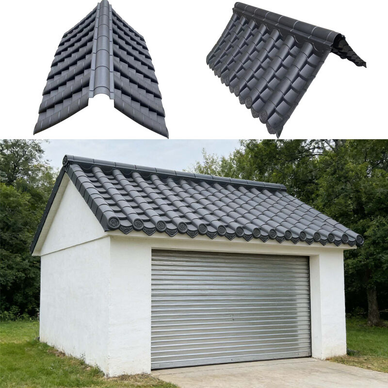 Commercial Synthetic Chinese Roof Coping Supplies Weatherproof PVC/PP Polymer Ridge & Eaves Modules for Fence & Wall Tops