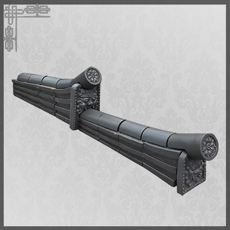 Traditional Grey Interlocking J-Type Roof Tiles Japanese Style Curved Clay Roof Tiles for Asian Garden & Teahouse