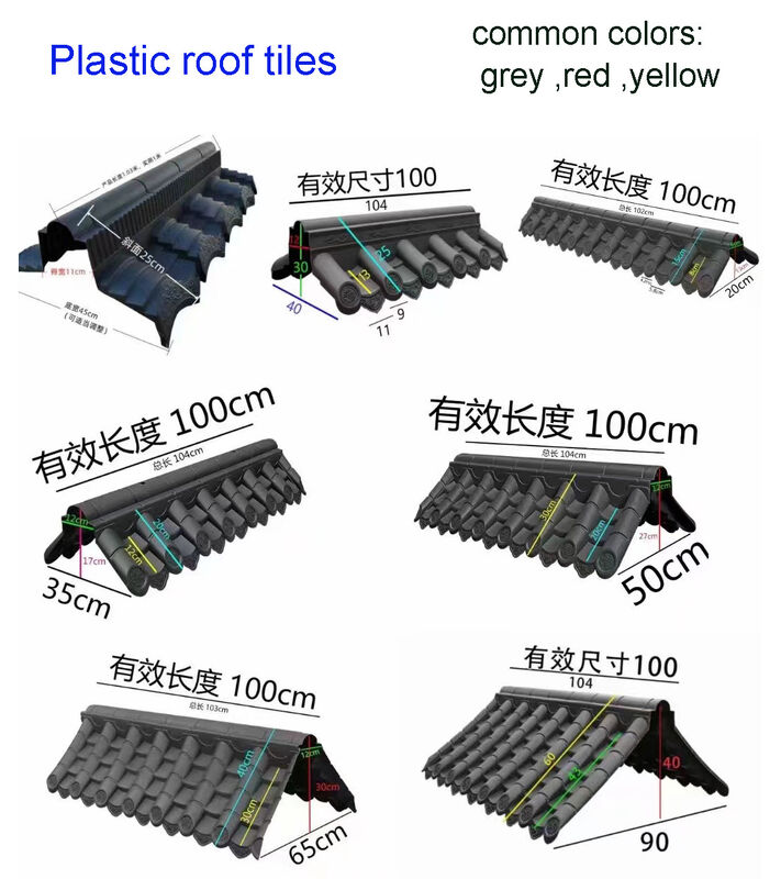 Synthetic Plastic Japanese Roof Tile Sheets Lightweight PP Plastic Roofing Panels for Gazebos & Garden Walls