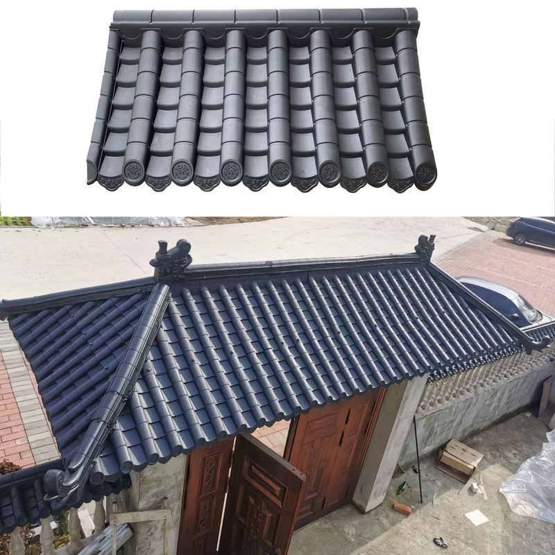 Roofing Decoration Plastic Korean Hanok Roof Sheet Bar Restaurant Front Tiles Easy Install
