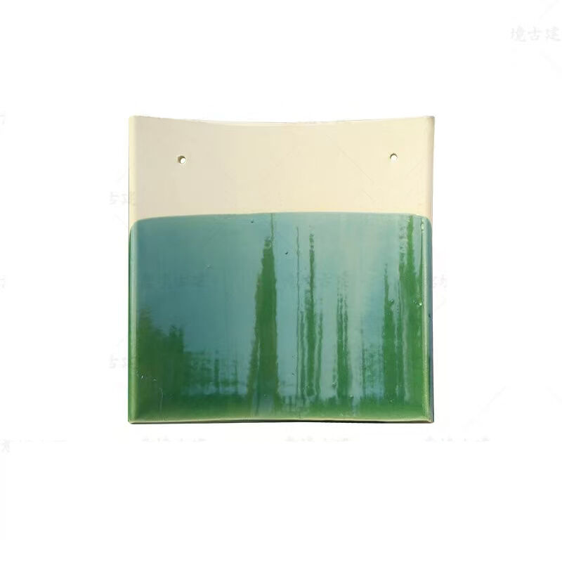 Green Glazed Chinese Roof Tiles Traditional Ceramic Wall Coping Tiles for Asian Garden Boundary Walls